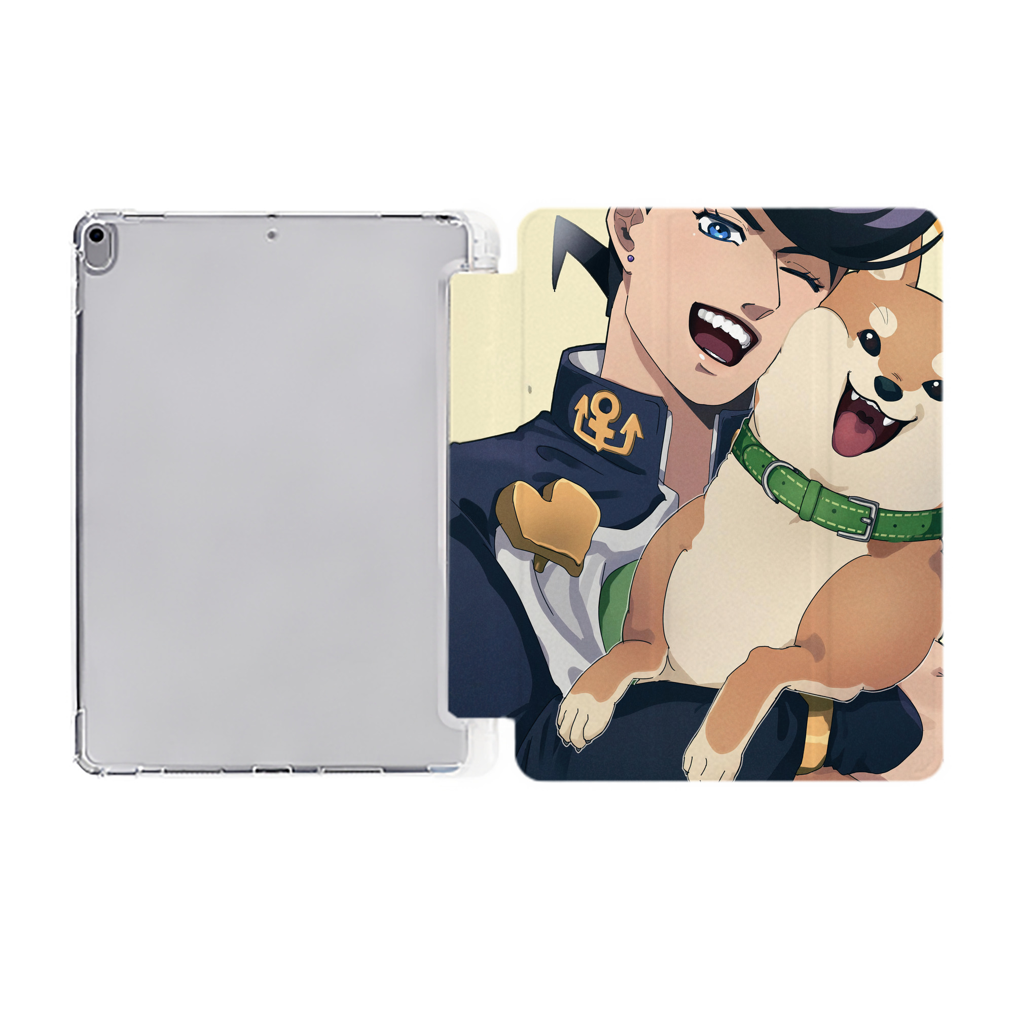 （画像用） ジョジョの奇妙な冒険 JoJo's Bizarre Adventure IPad ケース ペン収納付き 三つ折りスタンド PUレザー×シリコン 対応機種9.5/10.5/10.9インチ